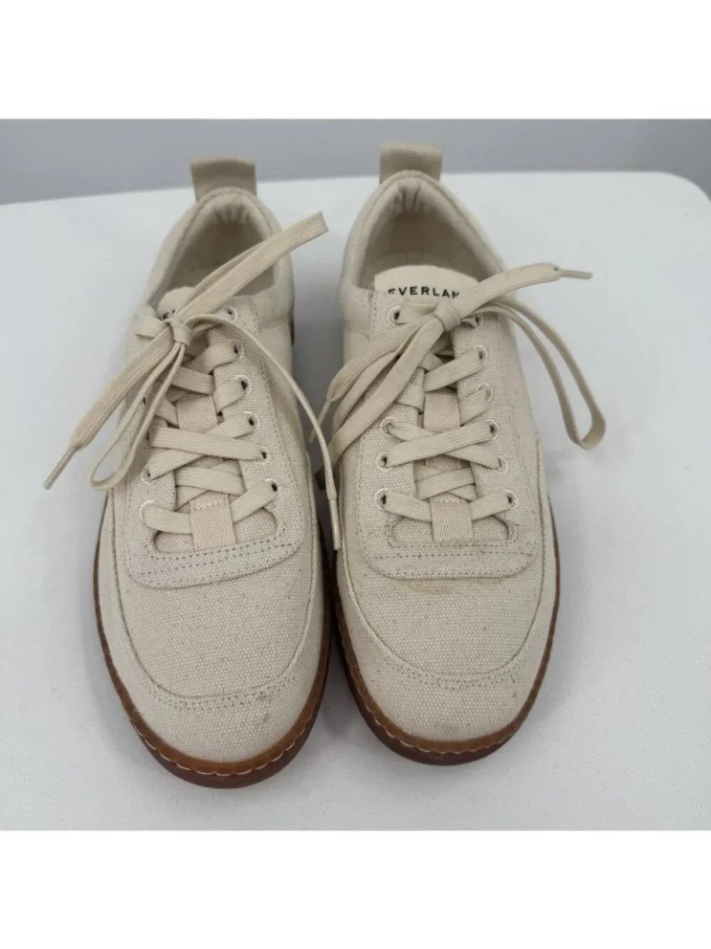 Everlane Tread Bare Sneaker size 10 Women's in Canvas Natural Lace-up Shoes